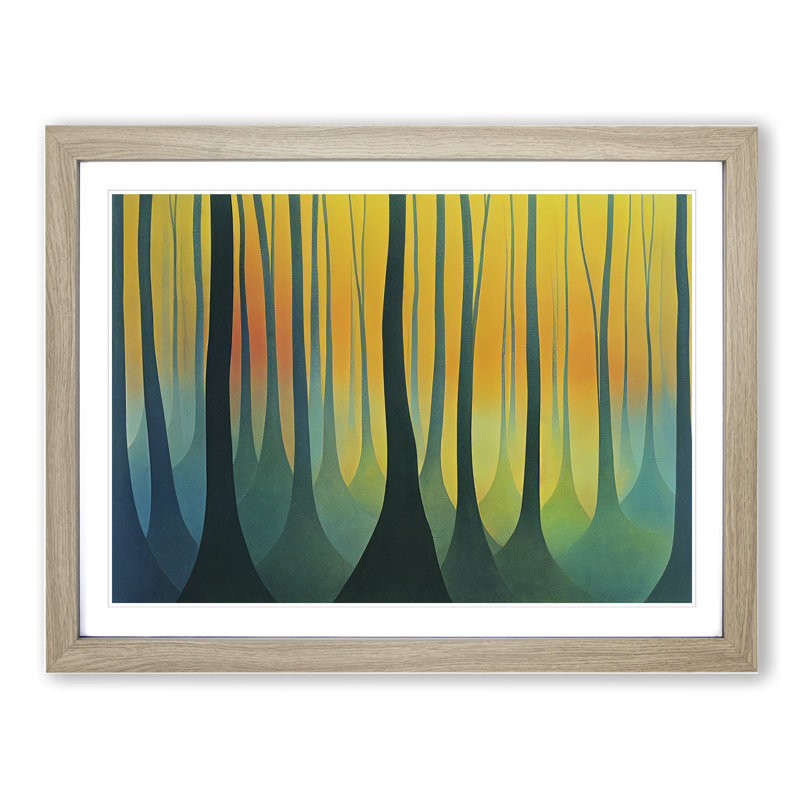 Spring Forest Abstract Vol.3 - Framed Print, 46cm H x 64cm W x 2cm D, Oak Framed