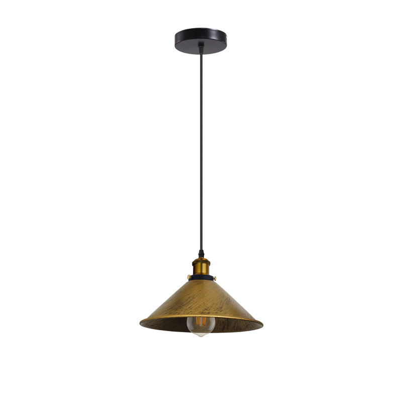 Modern Industrial Cone Pendant Light | Adjustable 1-Light Ceiling Fixture for Kitchen Islands, Dining Areas & Hallways, No