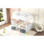 Structure de lit double en bois pleine grandeur, blanc
