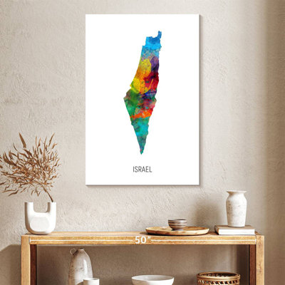 Israel Watercolor Map II