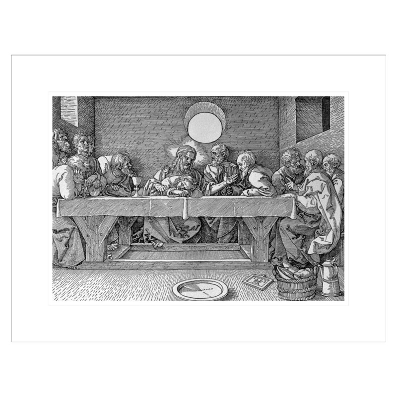 La Cène par Albrecht Dürer - Impression sur toile, H 16,97 po x l 21,75 po
