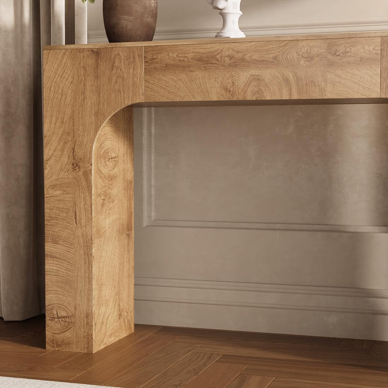 Long Console Table, Wooden Rectangular Sofa Table Behind The Couch, Industrial Entry Table Foyer Hallway Table, Farmhouse Entryway Tables for Bedroom, Living Room
