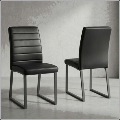 Heavy-Duty PU Office/Dining Chair - 2.1" Thick Cushion - Set of 4