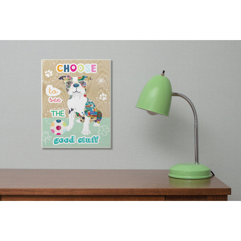 « good stuffs dog dog », impression, H 19 po x l 13 po, Plaque de bois