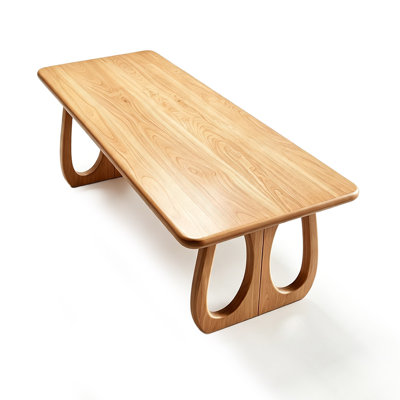 Burlywood Rectangular Solid Wood Dining Table