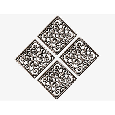 Dror Beautiful Hand Finished Design 12"X12", Paisley Square Bronze