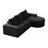 Chenille Fabric Sectional Sofa,No Assembly Required-1587792275