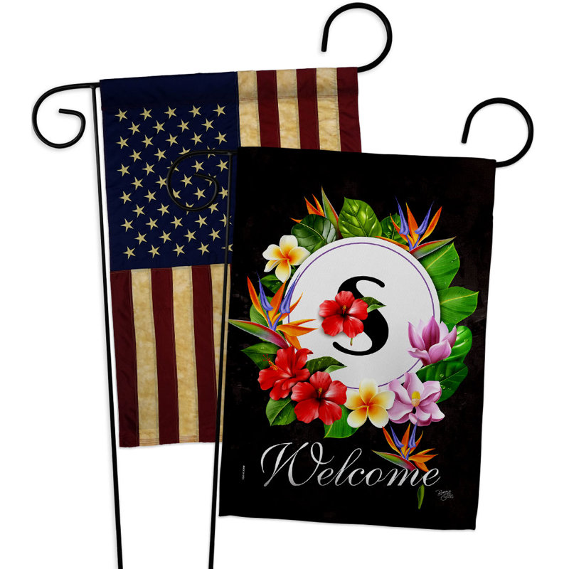 Drapeau de jardin tropical en polyester 18 x 13 po à 2 côtés Tropical Z, S