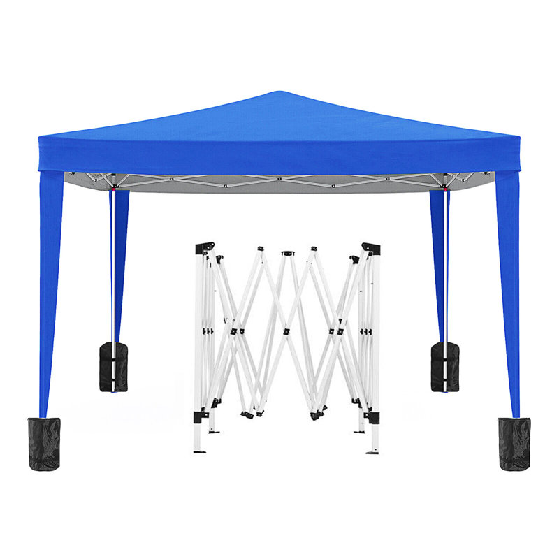 10'X10' Folding Canopy With 4 Removable Sidewalls Outdoor Event Shelter UPF 50+ Gazebo Portable Tents For Parties Beach Camping Wedding EZ Pop Up Canopy 4Pcs Weight Bag + Carry Bag