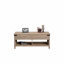 Table basse à plateau relevable, finition brune
