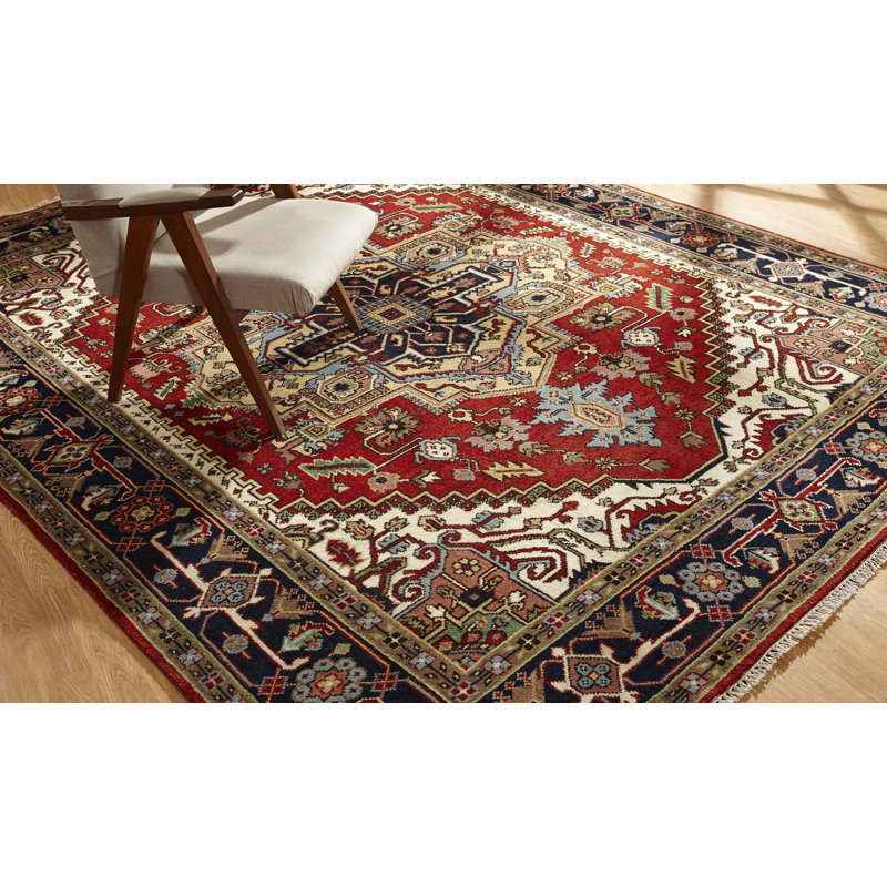 Marshallton Wool Oriental Area Rug, Rectangle 6' x 9'