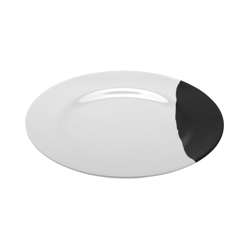 Assiette plate GET BF-9-W / BK B Mélamine audacieuse, 9 po, blanc / noir (ensemble de 12)