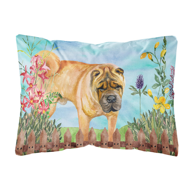  Shar Pei Spring Indoor/Outdoor Throw Pillow