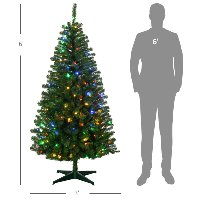 Arbre de Noël artificiel ouvert 4/5 / 6FT avec lumières DEL, 6'