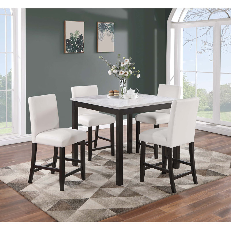 40.4" W 5-PCS DINING SET, WHITE