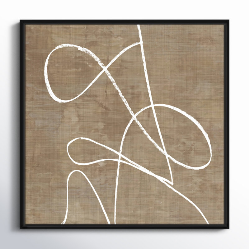 Swooping Lines - Peinture sur toile avec cadre flottant, H 37,5 po x l 37,5 po, Espresso