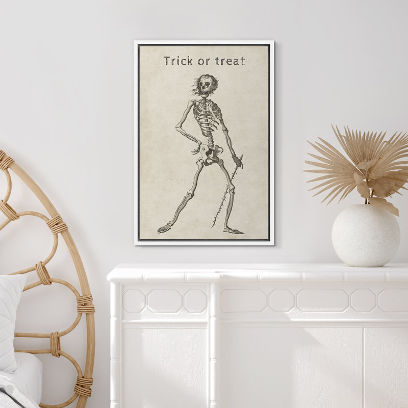 «Moody Skull Trick Or Delect», croquis humoristique, gothique, crâne sombre, croquis, illustrations, art moderne, rustique