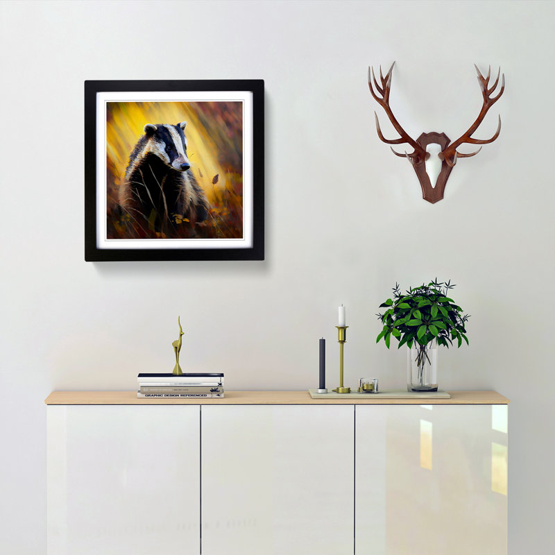 Single Picture Frame Print on Wood, Black