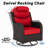 3-Piece Outdoor Patio Conversation Set with Swivel Rocking Chairs & Side Table – Wicker Lounge Furniture-1182246880