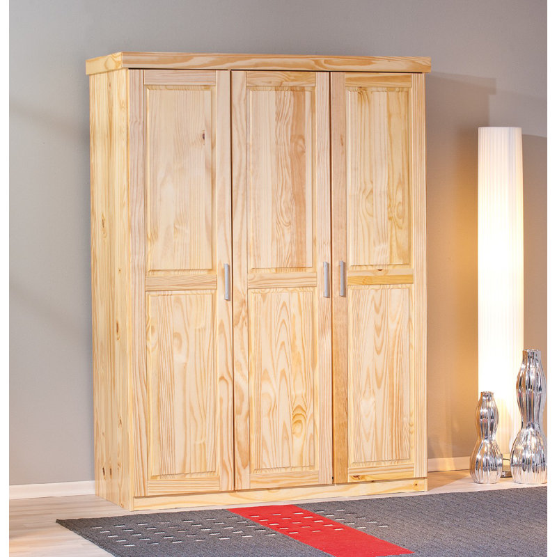 Bayfield 3 Door Solid Wood Wardrobe, Brown