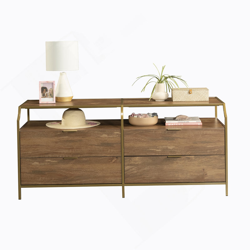 Commode avec tablette ouverte et quatre tiroirs