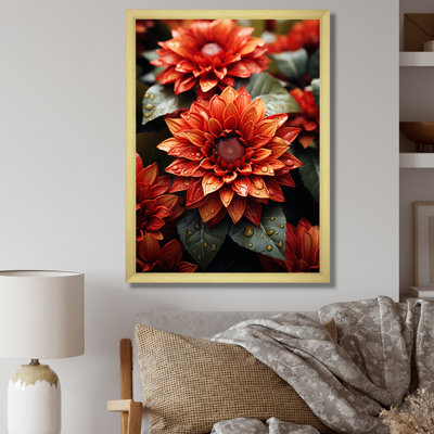 Fleurs de tournesol rouges - tournesols, art mural