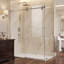 Cabine de douche coulissante sans cadre l 60 po x P 36 po x H 76 po avec verre brossé doré 3/8 po-130119044-129741594