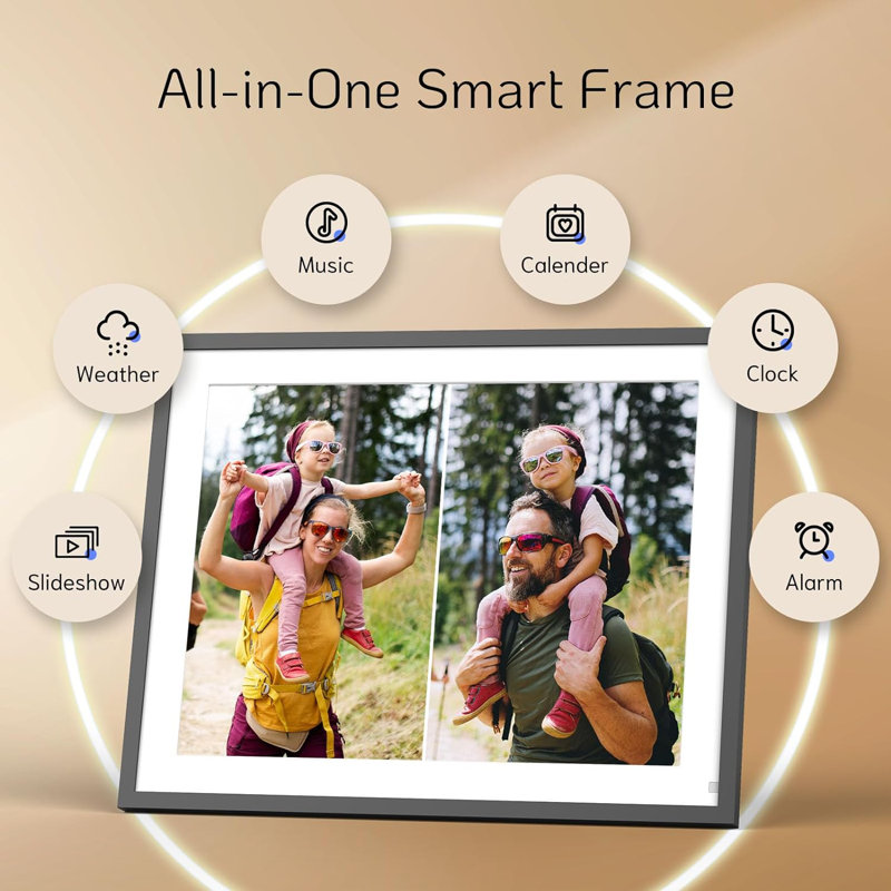 NexFoto WiFi Digital Photo Frame with 32GB Storage-Share Memories Easily, 16.2" W x 12.83" H
