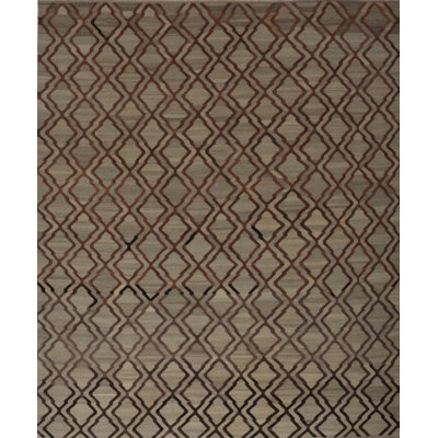 Geometric Area Rug in Brown