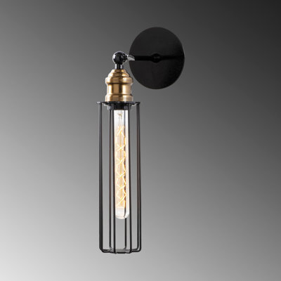 Modern Wall Lamp with Metal Body, Black Finish, 3.1 x 6.3 x 15.7 inches | E27 Socket, Max 40W, IP20 Rated | Ideal for Living Room, Bedroom, and Hallway, Sleek and Stylish Lighting Solution