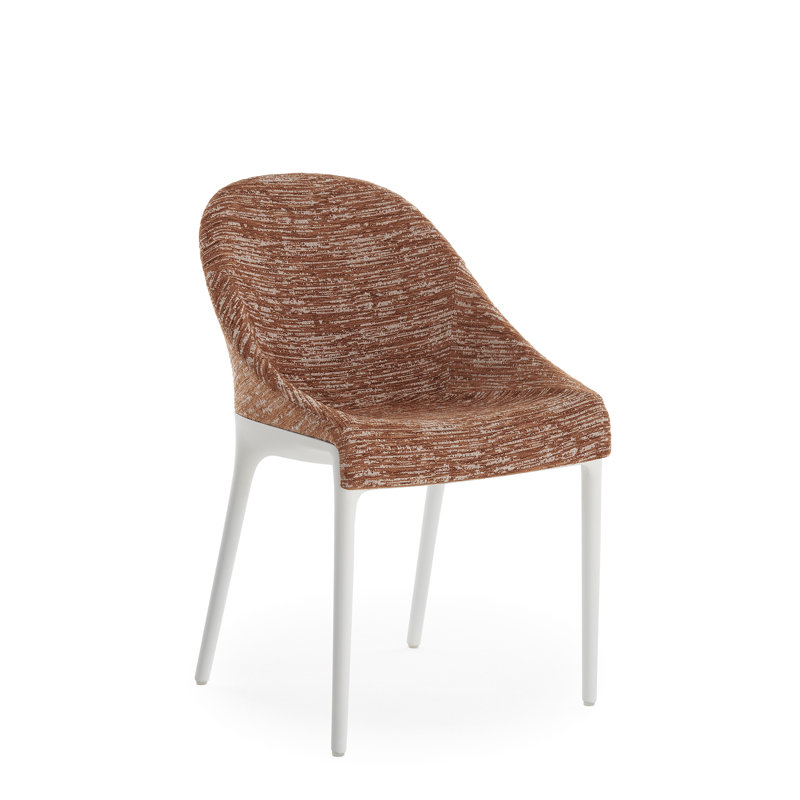 Eleganza Upholstered Dining Chair, Russet, White
