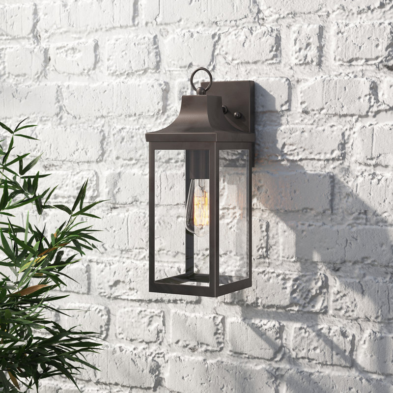 Lanterne murale d'extérieur 1 lumière Meridian en bronze huilé
