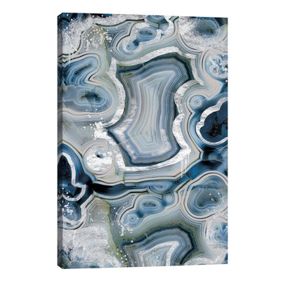 Sterling Sapphire Geode - Wrapped Canvas Print