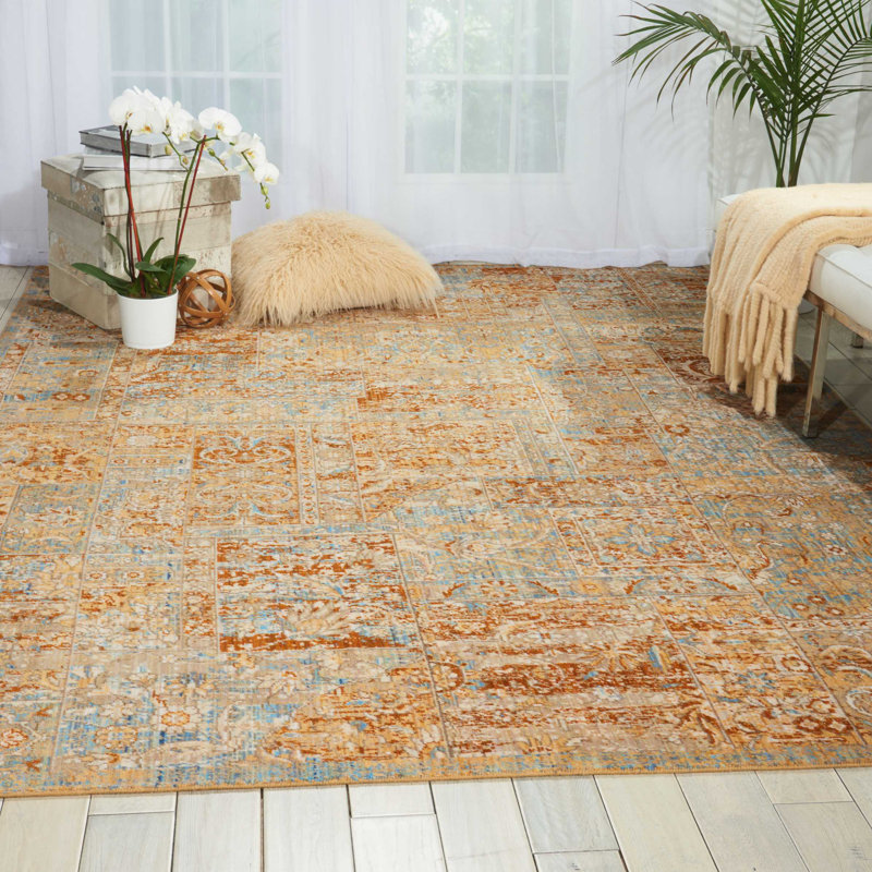 Moroccan Southwestern Area Rug in Beige, Rectangle 7'3" x 9'9"