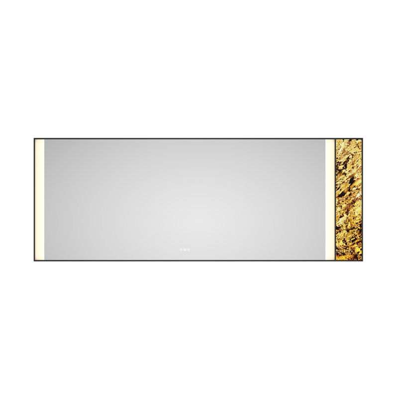 Grand miroir mural à DEL et cadre décoratif réglable en aluminium anti-buée pour salle de bain moderne