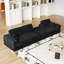 Canapés modulaires modernes en velours côtelé noir, canapé modulaire 2-en-1 avec siège inclinable et soutien pour le cou