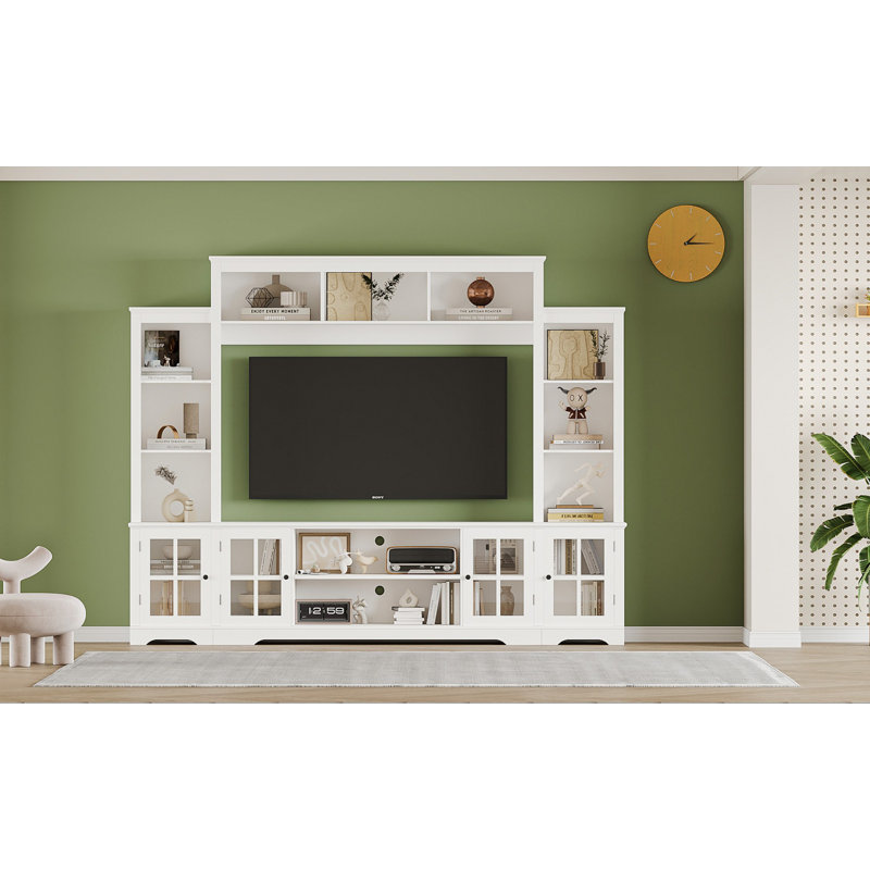 Wall Unit TV Stand Entertainment Center for TVs up to 65", White.