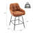 Balwant Upholstered Swivel Height Bar Stool with Metal Legs-984710019