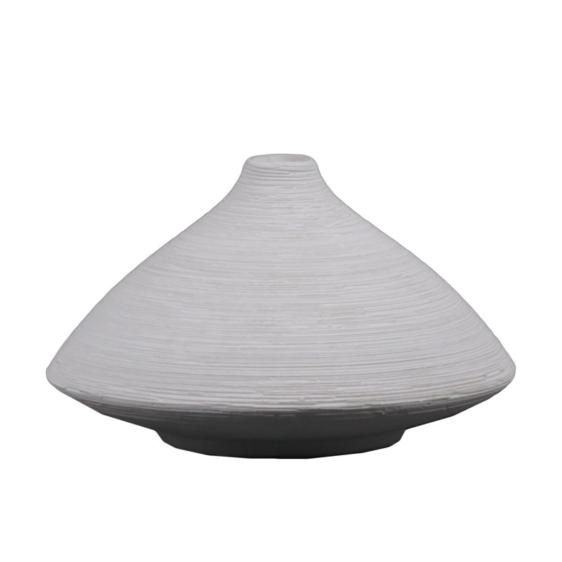 Vase de table ronde en céramique short Stenson, H 4,25 po x l 6,75 po x P 6,75 po