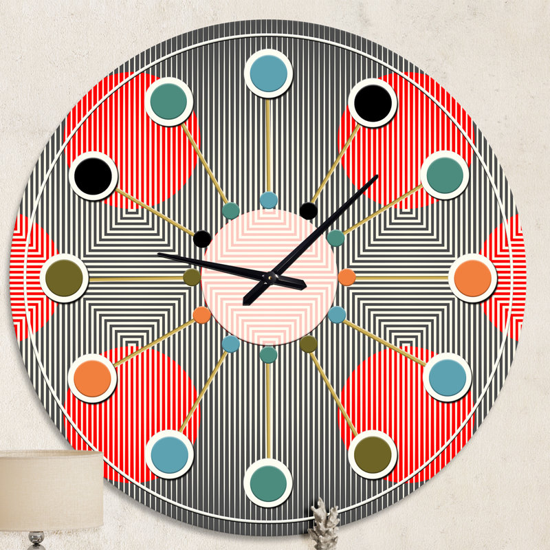 Horloge murale moderne Mid-Century, Moyenne