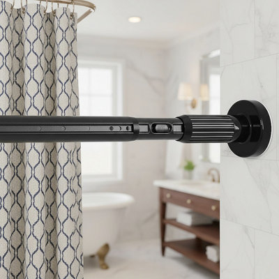 Heavy Duty Tension Curtain Rod 41-118 Inch,  Rust-Resistant 26 Lbs Capacity For Window Patio Bathroom Sliding Glass Door, Indoor Outdoor