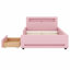 Lit plateforme tapissier Modern Luxe avec bande DEL, port USB et tiroir de rangement-650042025