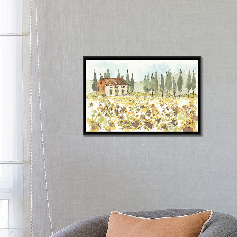 «Tuscan Elegance I», reproduction sur toile tendue, H 40 po x l 60 po x P 1,5 po, Toile avec cadre noir, Pas de tapis