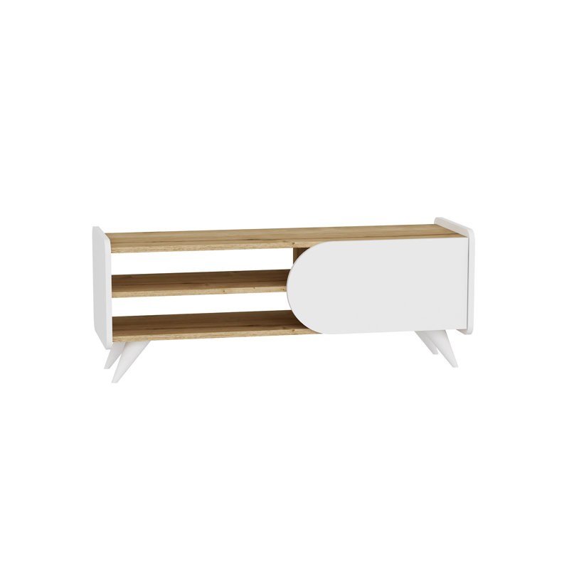 Meuble télé élégant, saphir et blanc, 47,2 po x 15,7 po x 17,7 po | 100% panneau de particules enduit de mélamine, épaisseur: 0,7 pouce | Conception moderne pour les espaces de salon et de divertissement, solution de rangement durable et élégante