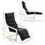 Curved Wooden Accent Chair, With Adjustable Footrest-344172629