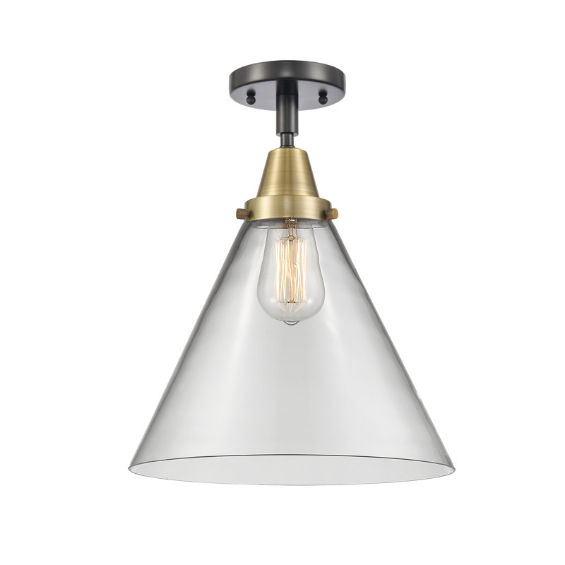 Plafonnier en verre, Ampoule non incluse, Oui, Laiton antique noir