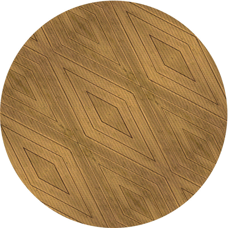 Geometric Indoor Rug, Round 4'