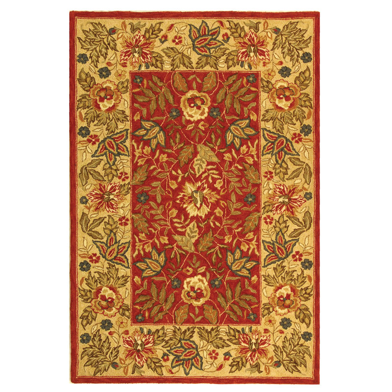 Brayton Hand Hooked Wool Pile Oriental Rug, Rectangle 2'9" x 4'9"