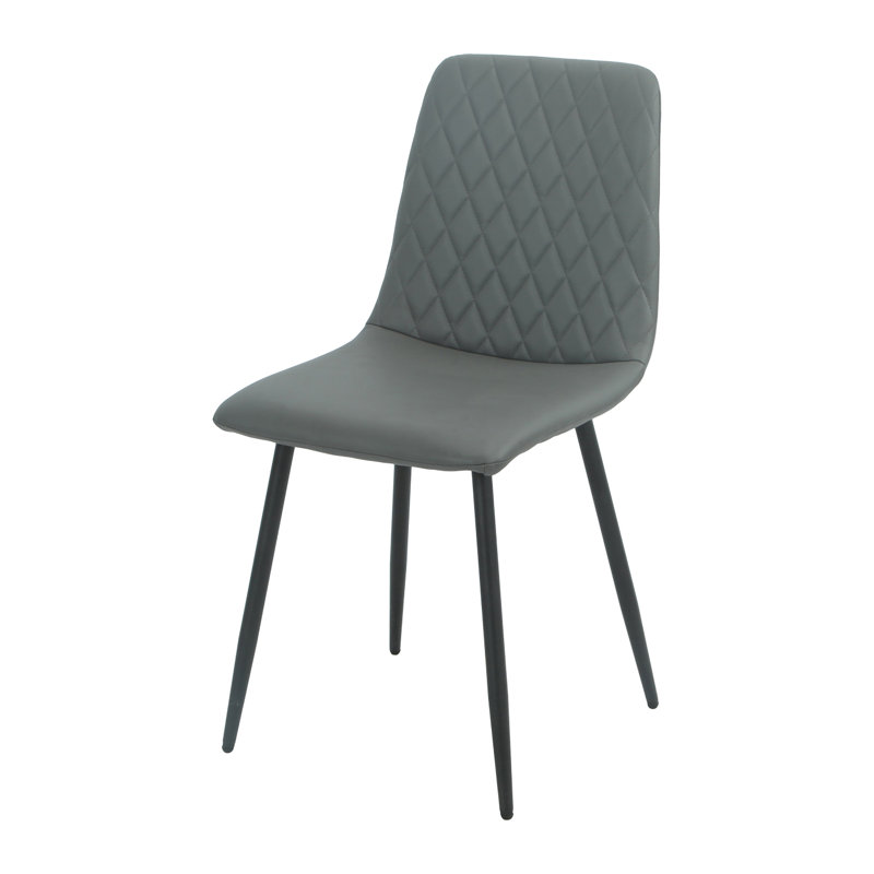 Volta 48cm H Polyester Blend Upholstered Metal Full Back Side Chair in Grey, Dark Grey