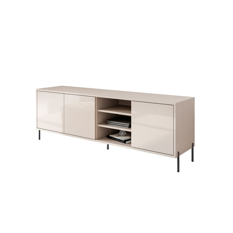 Unfinished TV Stand for TVs up to 49", Cashmire Gloss/Black